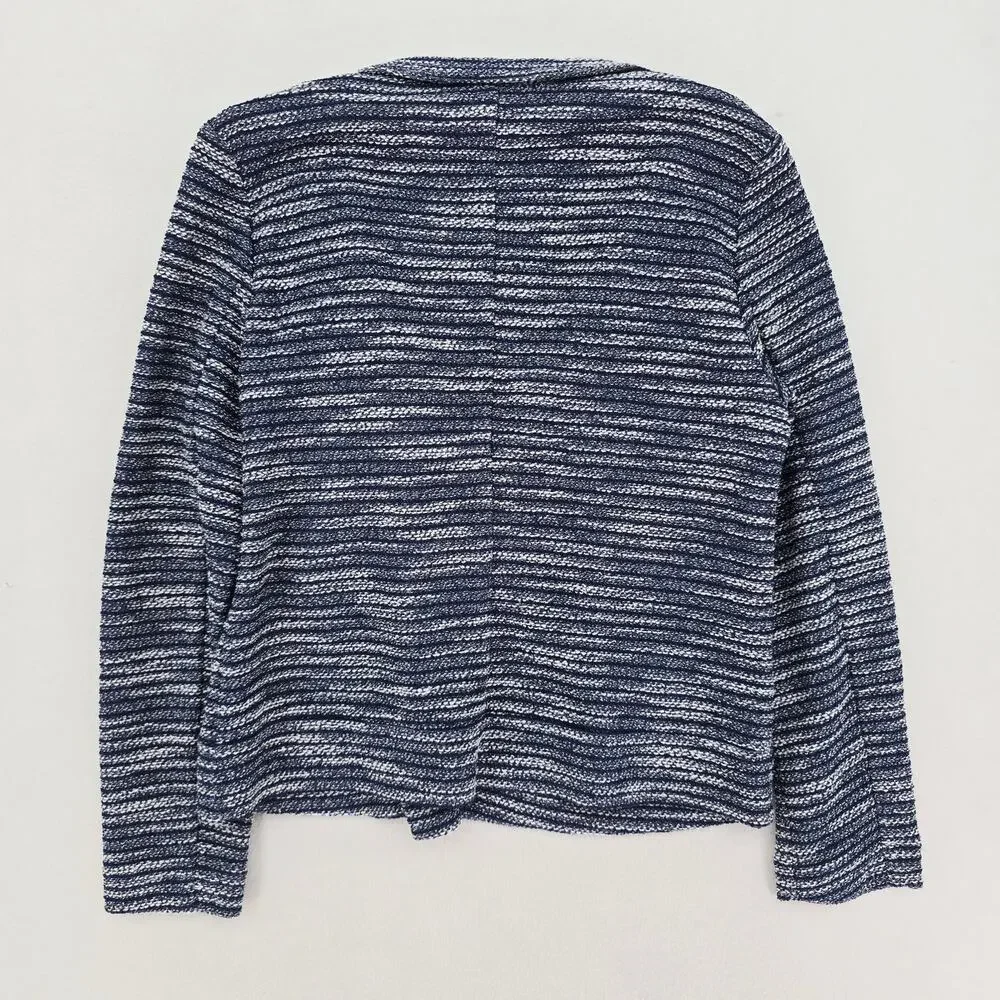 LOFT Asymmetric Zipper Cardigan Sweater Blue M New